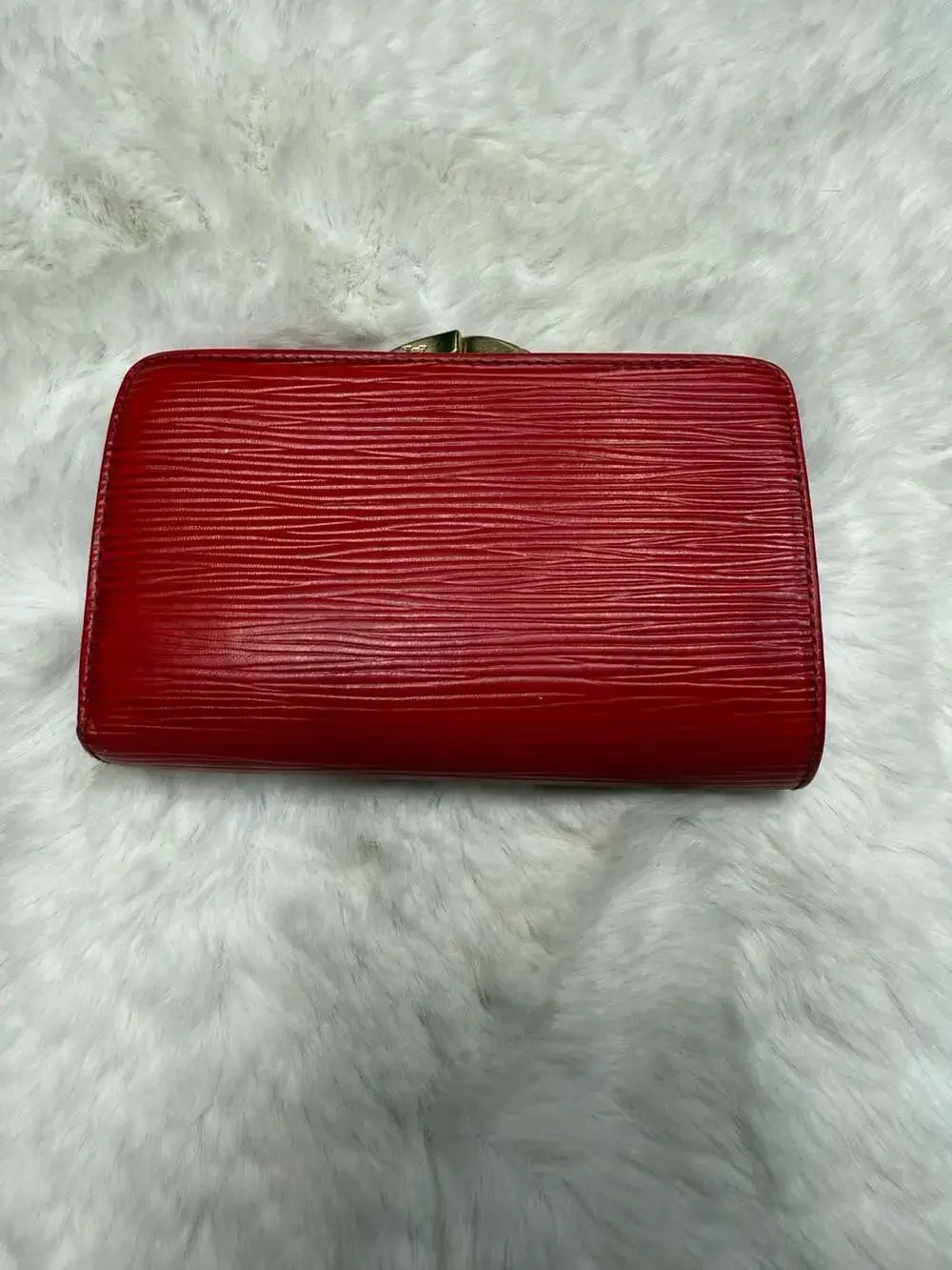 Louis Vuitton Castillan Red Epi Leather French Purse Wallet